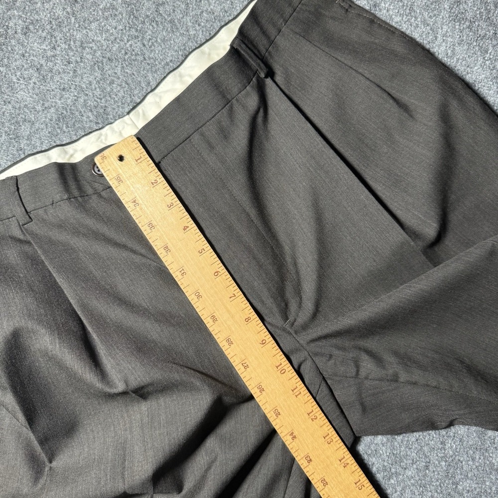 Brooks Brothers 346 Solid Dark Brown Dress Pants 100% Wool Men Fit 38x30 - Picture 11 of 14